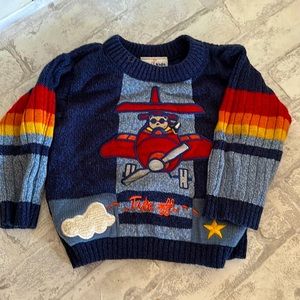 Size 18 months BT kids appliqué Airplane Sweater
